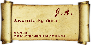Javorniczky Anna névjegykártya